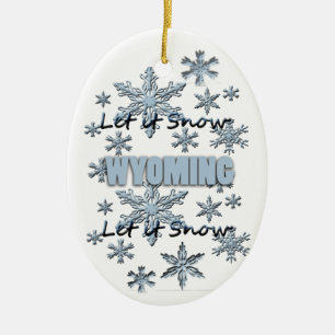 Laat het met Wyoming kerstversiering sneeuwen Keramisch Ornament