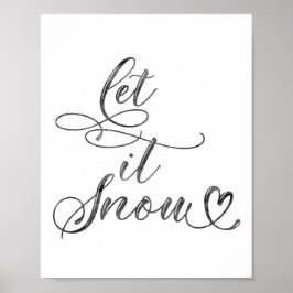 Laat het minimalistische kerstcitaat sneeuwen poster