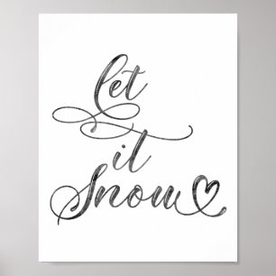 Laat het minimalistische kerstcitaat sneeuwen poster
