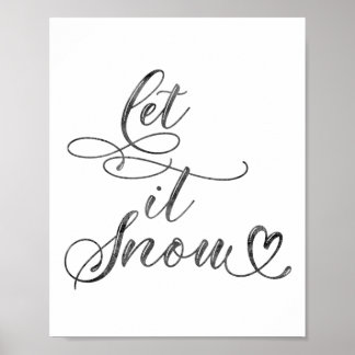 Laat het minimalistische kerstcitaat sneeuwen poster