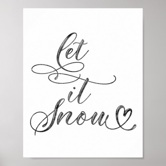 Laat het minimalistische kerstcitaat sneeuwen poster (Voorkant)