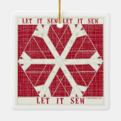 Laat het naaien Quilt Porselein Ornament ROOD (Achterkant)