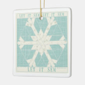 Laat het naaien Quilt Porselein Vakantie Ornament (Links)