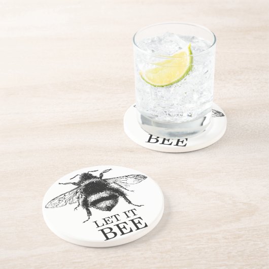 Laat het  Natuur Bumble Bee zijn Zandsteen Onderzetter (Zijkant)