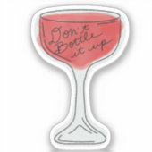 Laat het niet opbotsen met de rode wijnglazen stic sticker (Voorkant)