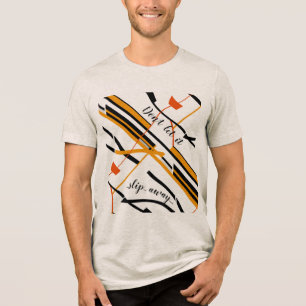 "Laat het niet wegglippen" Oranje zwart ontwerp Tri-Blend Shirt