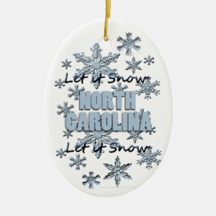 Laat het Noord-Carolina kerstversiering Sneeuwen Keramisch Ornament