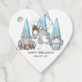 Laat het noordse gnomen sneeuwen bedankjes labels