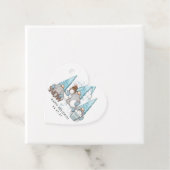 Laat het noordse gnomen sneeuwen bedankjes labels (In situ)