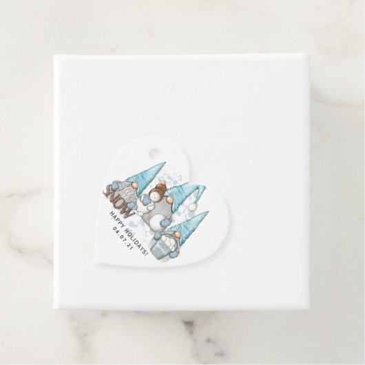 Laat het noordse gnomen sneeuwen bedankjes labels (In situ)