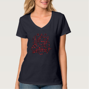 Laat het nu buffels met rode zwarte sneeuwvlokken t-shirt