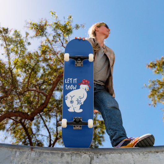 LAAT HET NU grappige sneeuwman ZIJN Persoonlijk Skateboard (Buiten 1)