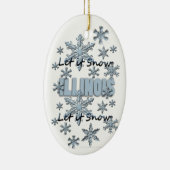 Laat het nu Illinois Kerstversiering Sneeuwen Keramisch Ornament (Rechts)