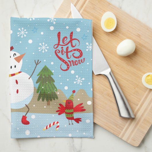 Laat het nu keukenhanddoek sneeuwen (Quarter Fold)