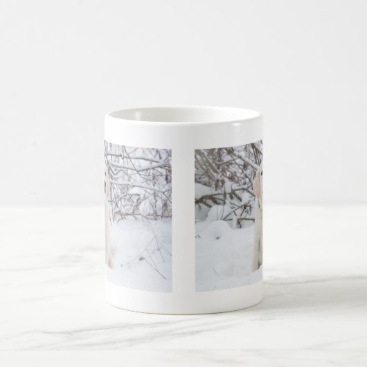 Laat het nu rood-witte Aangepaste Foto Winter Koffiemok (Center)