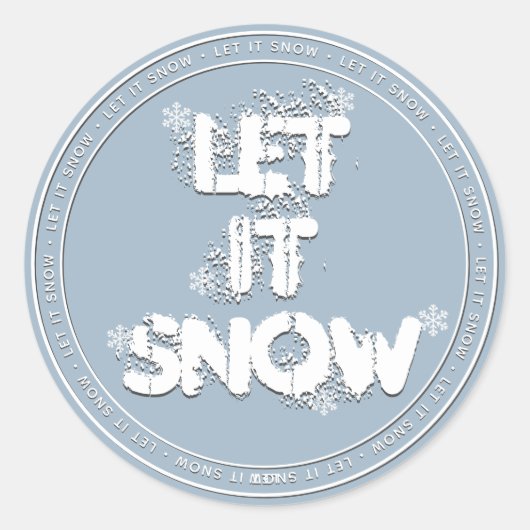 Laat het nu Sticker Wintry Blue Sneeuwen (Voorkant)