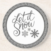 Laat het Onderzetter Sneeuwgrijs en witte zandstee (Voorkant)