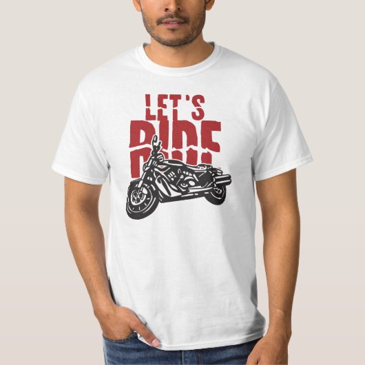 Laat het ontwerp van de motorfiets van Ride T-shirt (Voorkant)