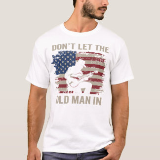 Laat het oude Man niet in Cowboy US vlaggen T-shirt