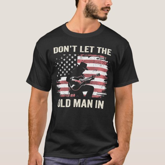 Laat het oude Man niet onder Amerikaanse vlag vare T-shirt (Voorkant)