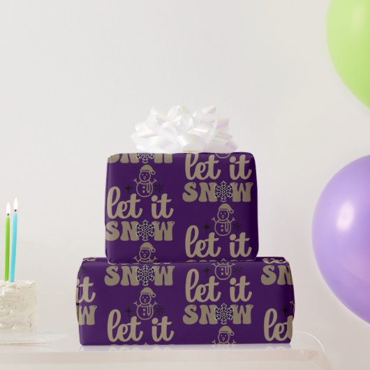 Laat het paarse kerst sneeuwen cadeaupapier (Feestgeschenken)