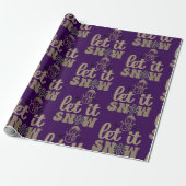 Laat het paarse kerst sneeuwen cadeaupapier (Uitgerold)
