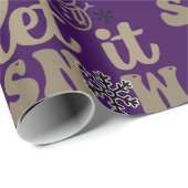 Laat het paarse kerst sneeuwen cadeaupapier (Rol Hoek)