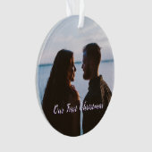 Laat het Paarse sneeuwbos vrolijk kerstfeest Ornament (voorkant)