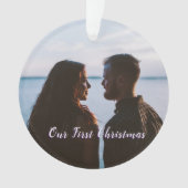 Laat het Paarse sneeuwbos vrolijk kerstfeest Ornament (voorkant)