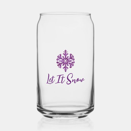 Laat het Paarse sneeuwvlok sneeuwen Blikvorm Glas (Voorkant)