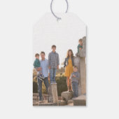 Laat het Paarse sneeuwvlok sneeuwen Cadeaulabel (Achterkant)