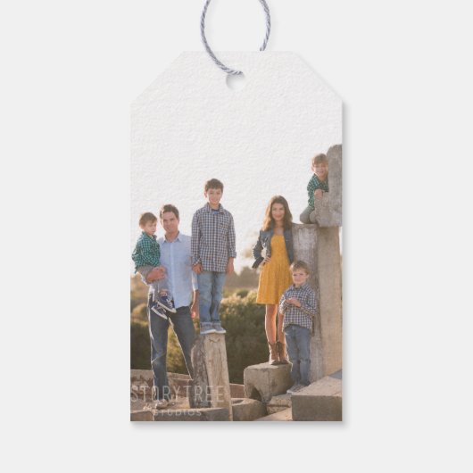 Laat het Paarse sneeuwvlok sneeuwen Cadeaulabel (Achterkant)