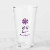 Laat het Paarse sneeuwvlok sneeuwen Glas (Voorkant)