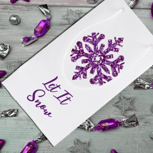 Laat het Paarse sneeuwvlok sneeuwen Klein Cadeauzakje