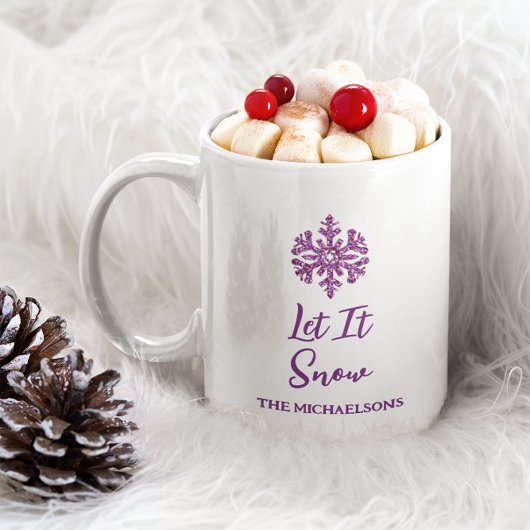 Laat het Paarse sneeuwvlok sneeuwen Koffiemok