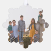 Laat het Paarse sneeuwvlok sneeuwen Ornament Kaart (Achterkant)