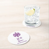 Laat het Paarse sneeuwvlok sneeuwen Ronde Kartonnen Onderzetter (Insitu)