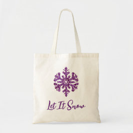 Laat het Paarse sneeuwvlok sneeuwen Tote Bag