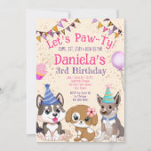Laat het paw-ty van de puppies-puppypartij zijn kaart (Voorkant)