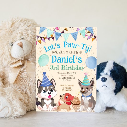 Laat het paw-ty van de puppies-puppypartij zijn kaart