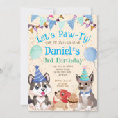 Laat het paw-ty van de puppies-puppypartij zijn kaart (Voorkant)