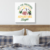 Laat het peuterspeelzaavontuur Camping terug naar  Canvas Afdruk (Insitu (Slaapkamer))