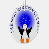 Laat het pinguïn-sierlijk sneeuwen keramisch ornament (Rechts)
