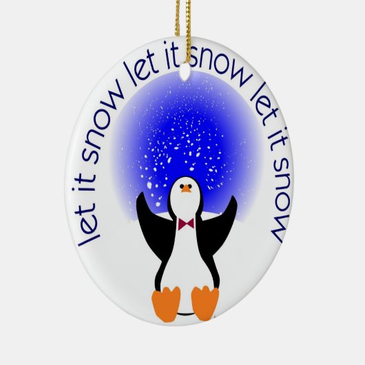 Laat het pinguïn-sierlijk sneeuwen keramisch ornament (Rechts)