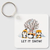 Laat het pinguïns sneeuwen sleutelhanger (Voorkant)