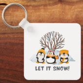 Laat het pinguïns sneeuwen sleutelhanger (Voorkant)