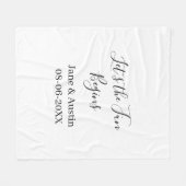 laat het plezier beginnen bruidspaar naam datum si fleece deken (Voorkant (Horizontaal))