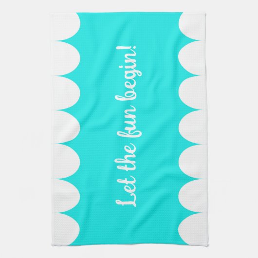 Laat het plezier beginnen! theedoek (Verticaal)
