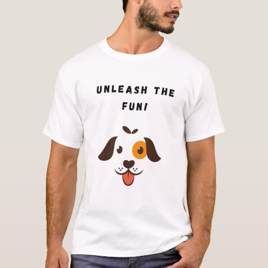 Laat het plezier los! grappige hond t-shirt (Voorkant)