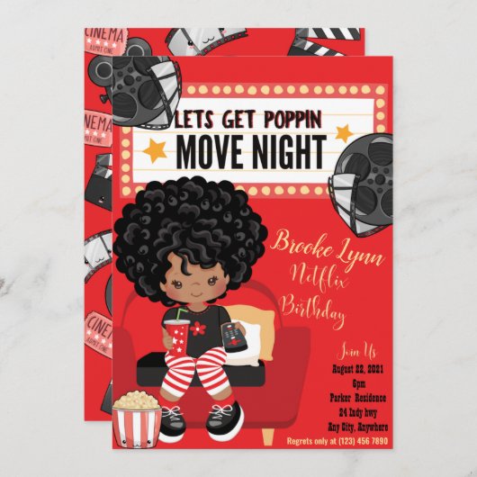 Laat het Poppin Birthday Invitation Kaart halen (Voorkant / Achterkant)